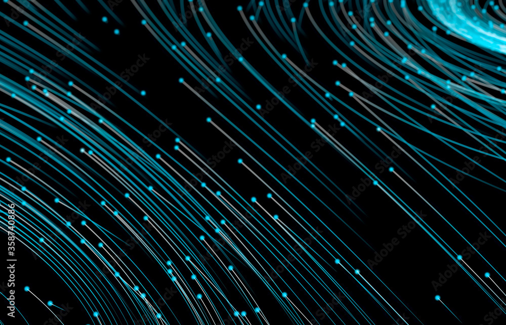 Leinwandbilder Abstract digital technology background. Big data visualization. Network connection structure. 3d render.