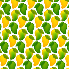 Fototapeta na wymiar mango ripe and raw mango for background, mango pattern yellow green for illustration, clip art mango fruit pattern for wallpaper