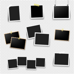 Photo Frame Big Set With Transparent Background With Gradient Mesh, Vector Illustration.