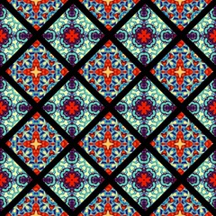 Abstract ornamental decorative pattern of squares. Mosaic art ornamental texture.