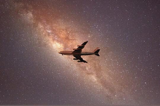 Jet Bomber Practicing At Patrick Air Force Base Florida In The Night Sky
