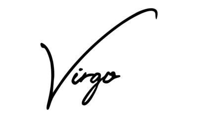 Virgo Typography Black Color Text On White Background