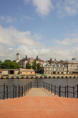 Fototapeta premium Embankment in the city of Vyborg, Leningrad region.