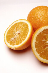 Oranges, Close Up on white background .
