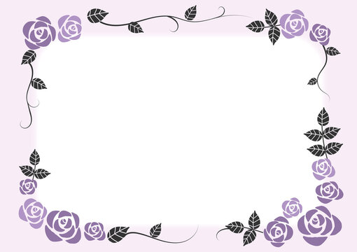 紫色のバラのフレーム