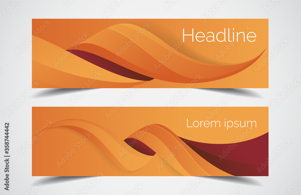 Wall mural set of modern design - vector web banners design background or header templates, horizontal advertis