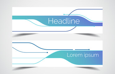 Set of modern design - Vector web banners design background or header templates, horizontal advertising business banner.