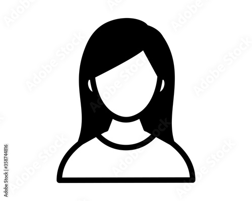 シンプルな女性のアイコン シルエット 上半身 Wall Mural Yugoro