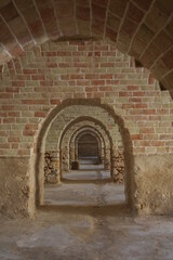 arches in old otman building in tunisia