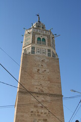 Minaret of andalusian mosque in Tunisia