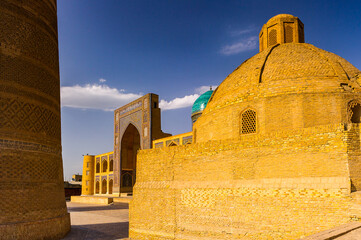It's Mir-i Arab Madrasah entrance, Historic centre of Bukhara, Uzbekistan (UNESCO World Heritage)