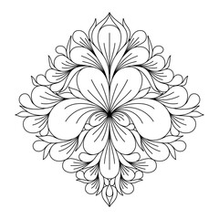 COLORING IN THE FORM OF A SYMMETRICAL VINTAGE MANDALA