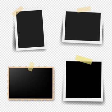 Photo Frame Collection With Transparent Background With Gradient Mesh, Vector Illustration