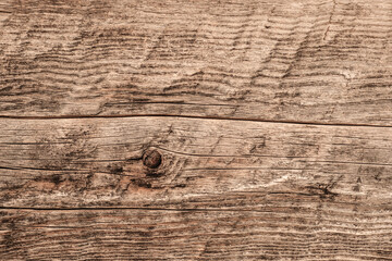 Hintergrund / Banner: Beige-braune Holz-Textur aus verwittertem Holz mit Astloch