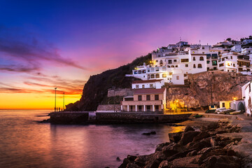 La Caleta-Guardia fishermen neighborhood at dusk in Salobreña, province of Granada, Andalusia, Spain © inigolaitxu