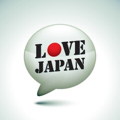 speech bubble with japan flag