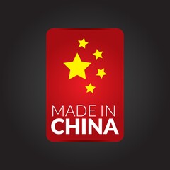 made in china flag label