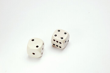 Dice on white background .