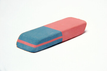 Close up of a Eraser on white background .