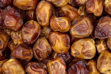 Dried dates, sort soft sukkary or sukari, vegan sweet superfood, topview