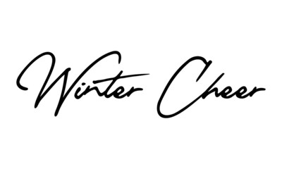Winter Cheer Typography Black Color Text On 
White Background