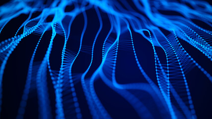 3D illustration DNA. Abstract digital connection dots and lines. Molecular abstract background. 3d rendering