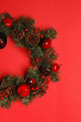 Fototapeta na wymiar Christmas Ornament on red background