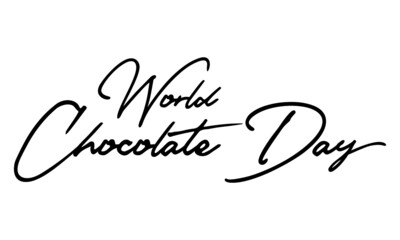 World Chocolate Day Typography Black Color Text On 
White Background