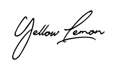 Yellow Lemon Typography Black Color Text On 
White Background