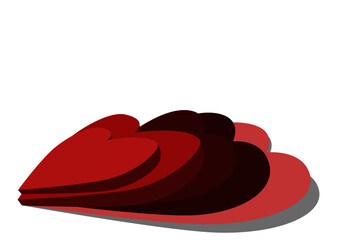 red heart on white background