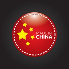 made in china flag label