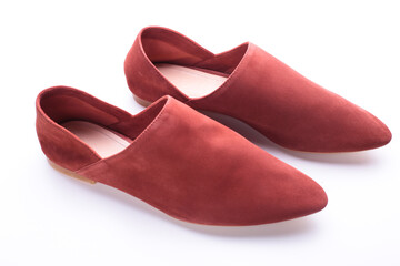 terracotta or peach loafers, modern casual women’s flat shoes, classic, suede mules and loafers,...