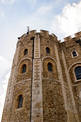 Fototapeta na wymiar White Tower of the Her Majesty's Royal Palace and Fortress of the Tower of London, England. UNESCO World Heritage