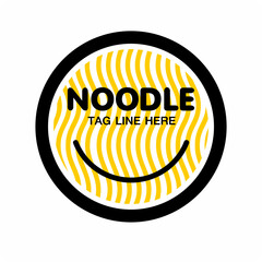 Logo noodle , Simple logo design noodle in circle for restaurant
