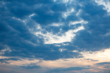 Beautiful cloudy sunset sky. Background