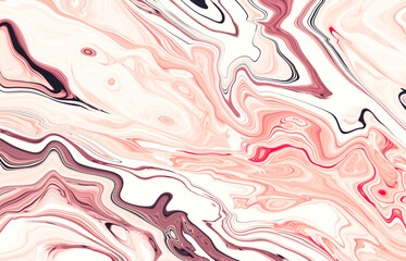Abstract realistic liquid paint Marbling effect, fluid art technique of splashes, flows, drops and strokes of paint. Acrylic backdrop texture for wallpaper, covers, wrapper, fabric, packaging.