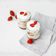 dessert with strawberry