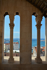 Panoramic view of the old town of Split, Croatia.