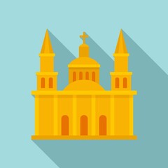 Mexican church icon. Flat illustration of mexican church vector icon for web design