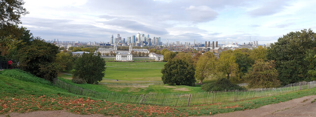 Greenwich London panoramic park view