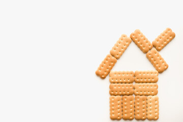 cookie house, cookies on white background