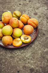 summer apricots on a plate