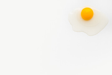 chicken yolk on a white plate, chicken eggs on a white plate, chicken yolk