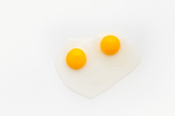 chicken yolk on a white plate, chicken eggs on a white plate, chicken yolk