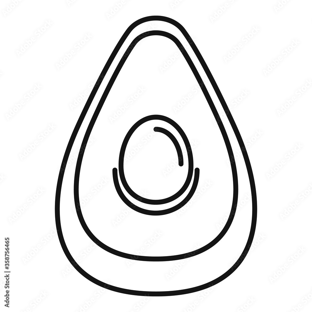 Poster half avocado icon. outline half avocado vector icon for web design isolated on white background