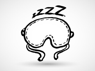 Closed eye sleeping mask grunge icon. Cartoon of closed eye sleeping mask vector icon for web design isolated on white background