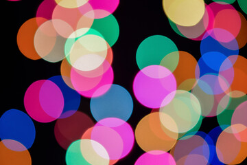 Bokeh, Blurred background, Christmas lights, Close-up