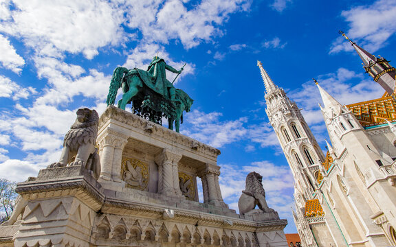 It's Bronze Statue Of Stephen I Of Hungary.