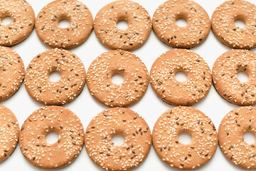 cookies on white background, confectionery, biscuits for tea, bakery products