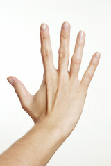 Hand Sign on white background .